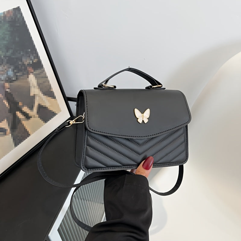 New Fashionable Minimalist Shoulder Bag Trendy Versatile Women'S Handbag Unique Crossbody Bag High-End Chic Tote Pure Diamond Solid Color Bag Fashionable Small Square Bag