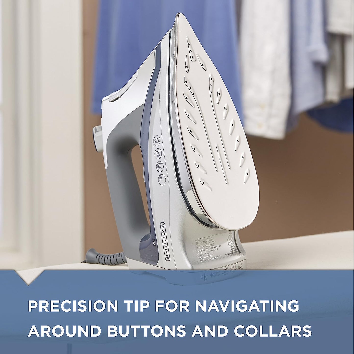 BLACK+DECKER Allure Professional Steam Iron, 30% More Steam, Precision Tip, Stainless Steel Soleplate, Vertical Steam Function