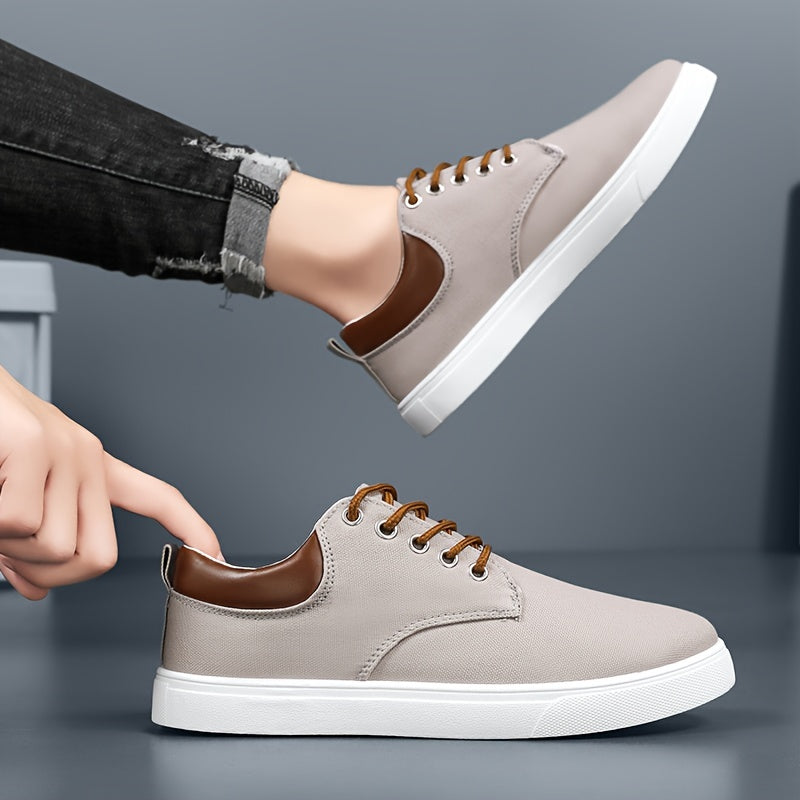 Durable Construction, Men's Casual Footwear - Comfortable, Versatile for Outdoor Activities & Driving, All-Season Wear, Non-Slip Rubber Sole, Lace-Up, Black with Brown Highlights