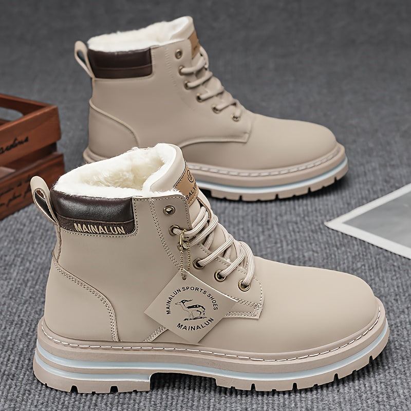 1 Pair Large Size High-Top Winter Snow Boots - Warm Upper & PVC Sole, Heavy-Duty Traction for Ice/Ground, All-Terrain Outdoor Boots Suitable for Daily Wear, Commuting, and Winter Activities