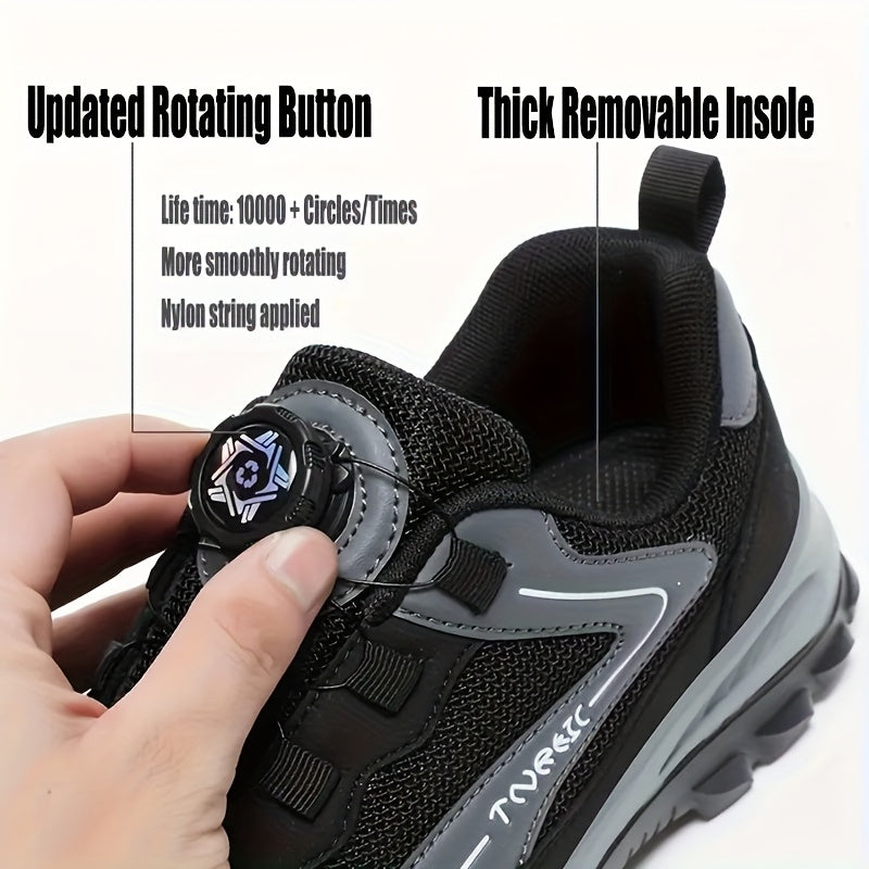 Men'S Lightweight Breathable Outdoor Walking Shoes - Low-Top Comfortable Sneakers with EVA Cushioning, Fabric Upper Sole for Hiking, Jogging, Casual Wear - Black/White Striped Design, Hiking Shoes, Jogging Footwear, Stylish