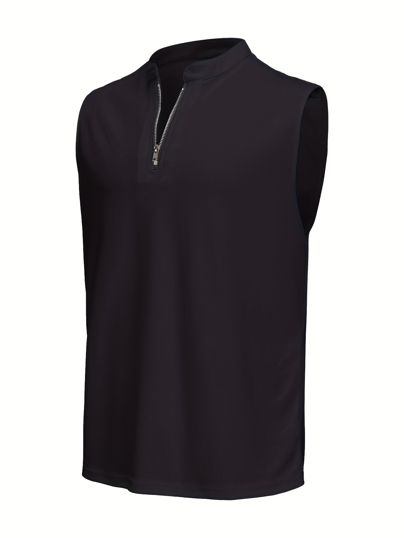 Men's Sleeveless V-Neck Shirt with Quarter Zip - Lightweight Summer To