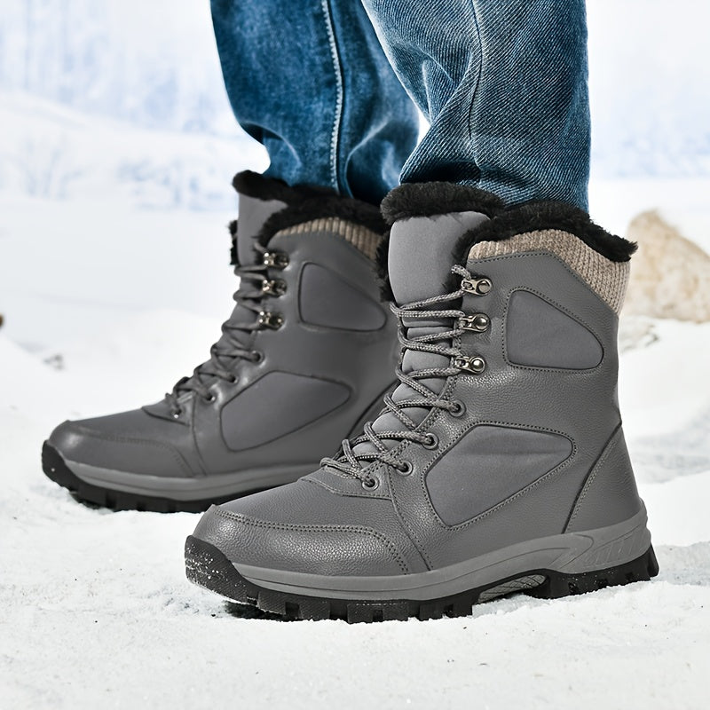 Winter Couple Hiking Boots, Women'S Snow Boots with Plush Lining - Non-Slip Rubber Sole, Suitable for Outdoor Activities Such As Mountaineering, Hunting, And Trekking, Hiking Gear for Men, Men'S Snow Boots, Men'S Winter Shoe,