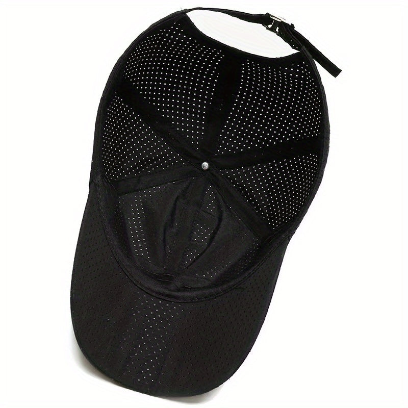 1pc Breathable Quick-Dry Mesh Baseball Cap for Men & Women - Adjustable Snapback, Lightweight Sun Hat for Outdoor Sports, Golf, Tennis, Running, Hiking, Camping - Black, Navy Blue, Dark Gray, Light Gray, Olive Green, Adjustab