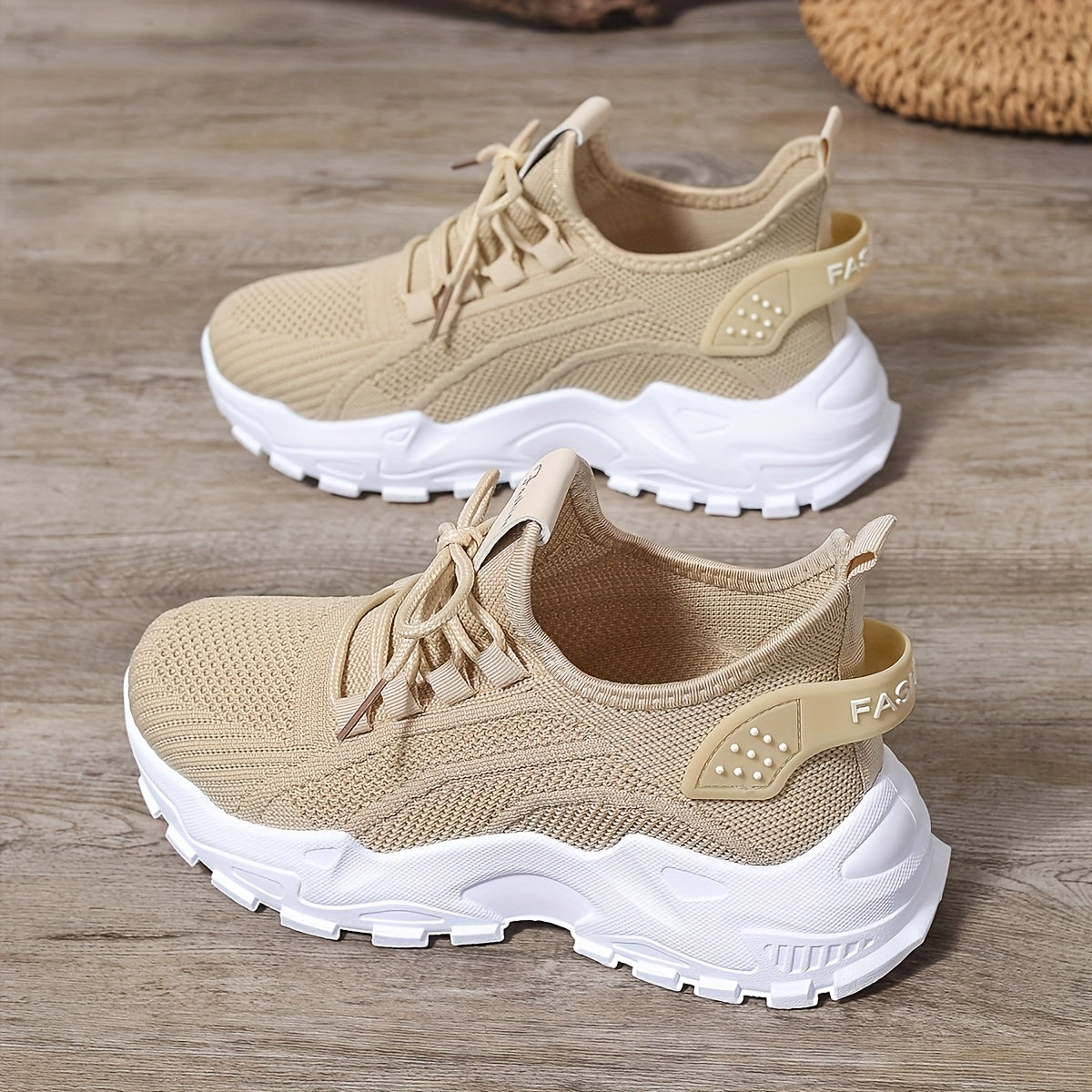 Women'S Breathable Knit Mesh Sneakers - Lightweight Running Shoes with Non-Slip EVA Sole - Comfortable All-Season Casual Walking Footwear, Black & White Options, Low-Top Lace-Up Design, Walking Shoes