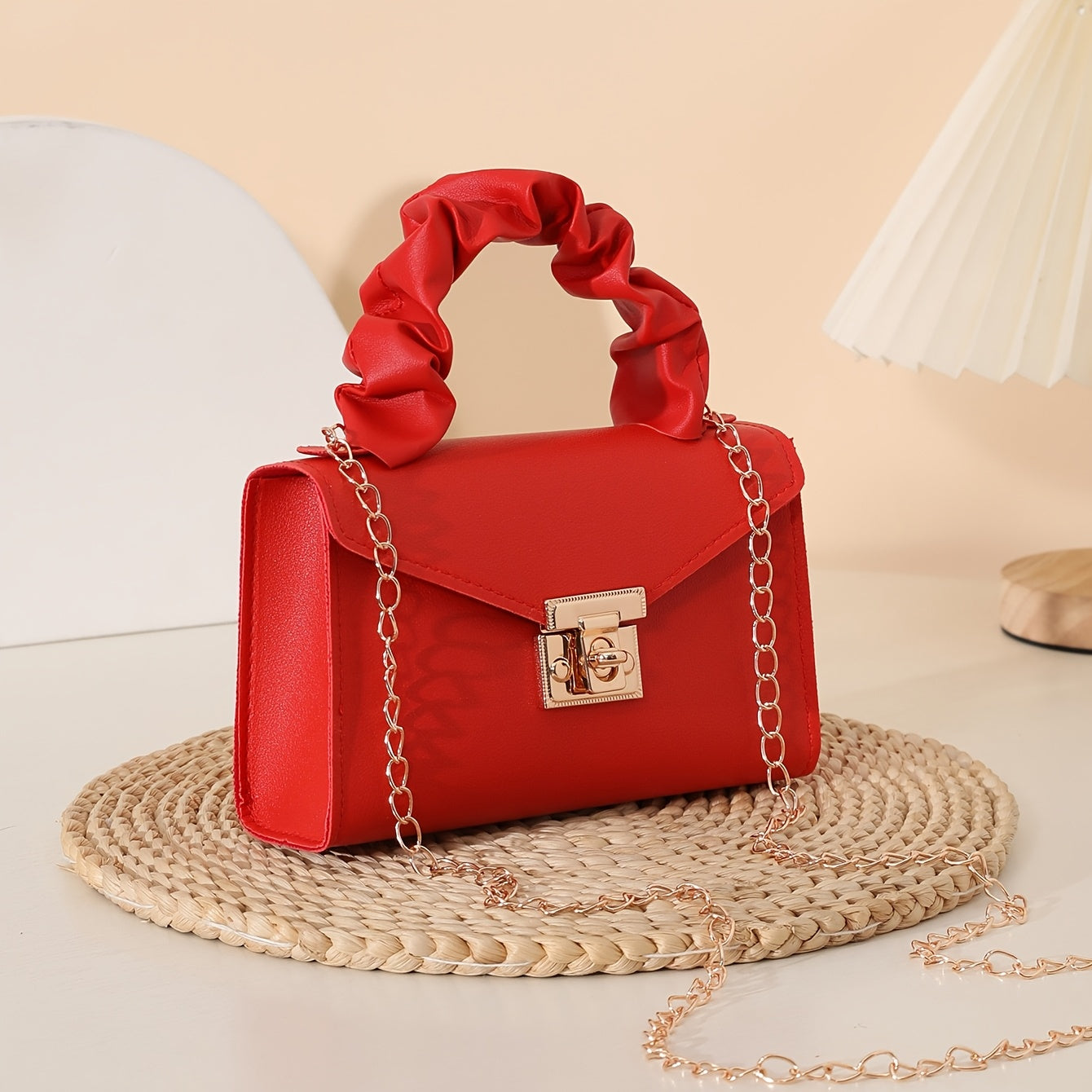 Նորաձև փափուկ դաստակի խաչաձև պայուսակ ամենօրյա գնումների համար, շղթայական ժապավենով կանացի պայուսակ, բազմակողմանի քառակուսի ձեռքի պայուսակ