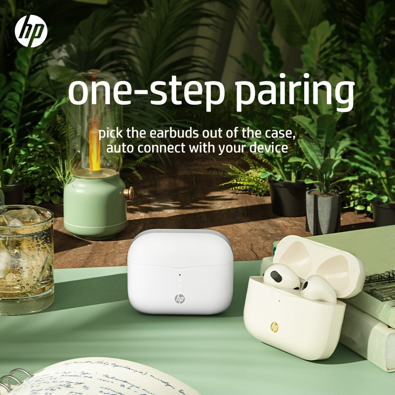 HP True Wireless Earbuds, Lightweight In-Ear Headphones with a Built-In Microphone, Offering Immersive Premium Sound And a Long-Range Connection, Complete with a Charging Case - Suitable for Both Iphone And Android Devices.