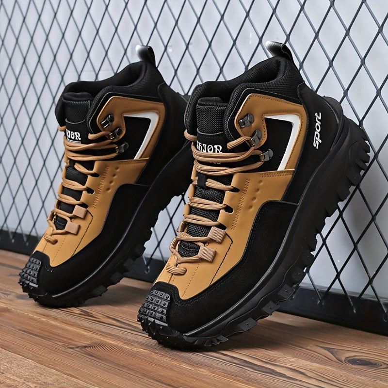 Men's Outdoor Hiking Boots - Breathable PU Upper, Thick Sole, Excellent Traction, Ideal for Mountain Climbing and Trekking | Military Boots | Camping Gear