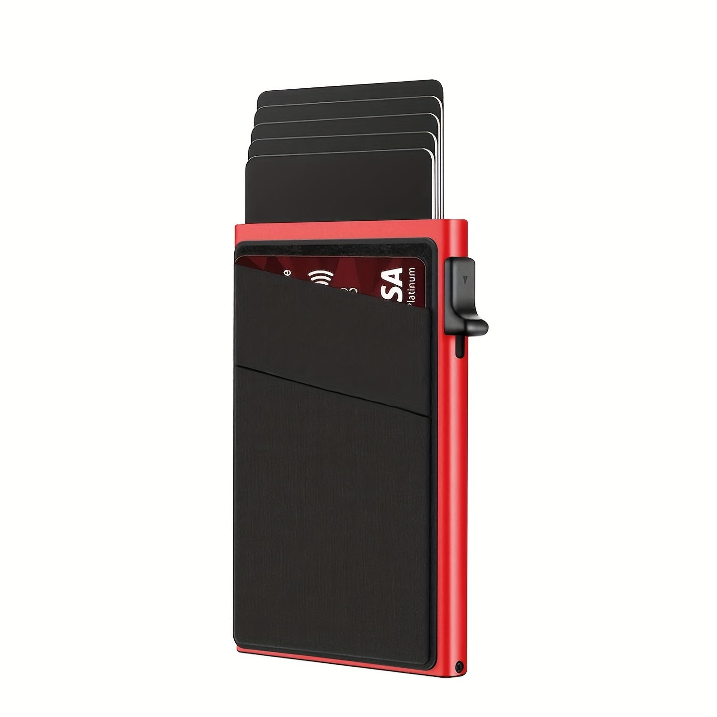 Simple RFID Blocking Aluminum Alloy Credit Card Holder with Money Bag for Men