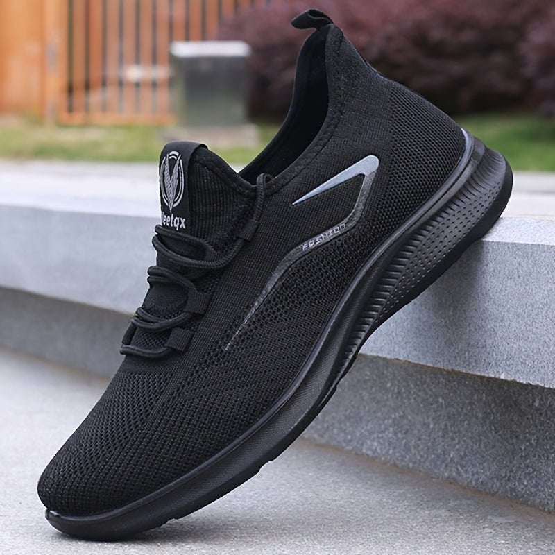 Men's Lightweight Slip-Resistant Casual Sneakers - Breathable Mesh & Fabric Upper, Durable PU Sole, Round Toe Low-Top Design for Hiking, Outdoor, Travel & Daily Wear - All-Season Comfort, Hiking Shoes, Outdoor Footwear, Sleek