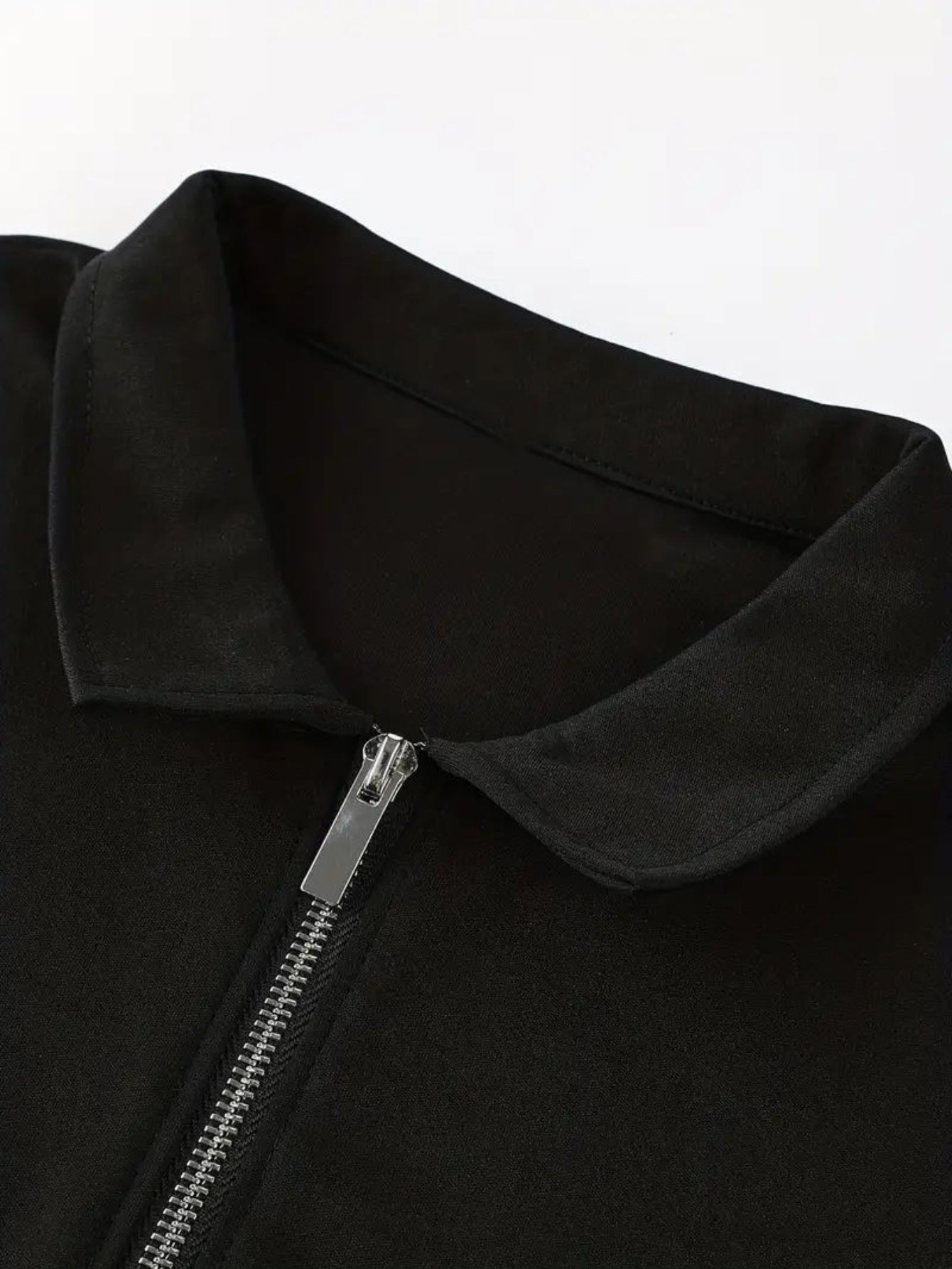 Men's Summer Classic Collar Half-Zip Casual T-Shirt - Solid Black, Breathable Regular Fit Short Sleeve Top for Casual Attire & Semi-Formal Occasions, Semiformal Attire | Halfzip Shirt | Smooth Fabric Finish