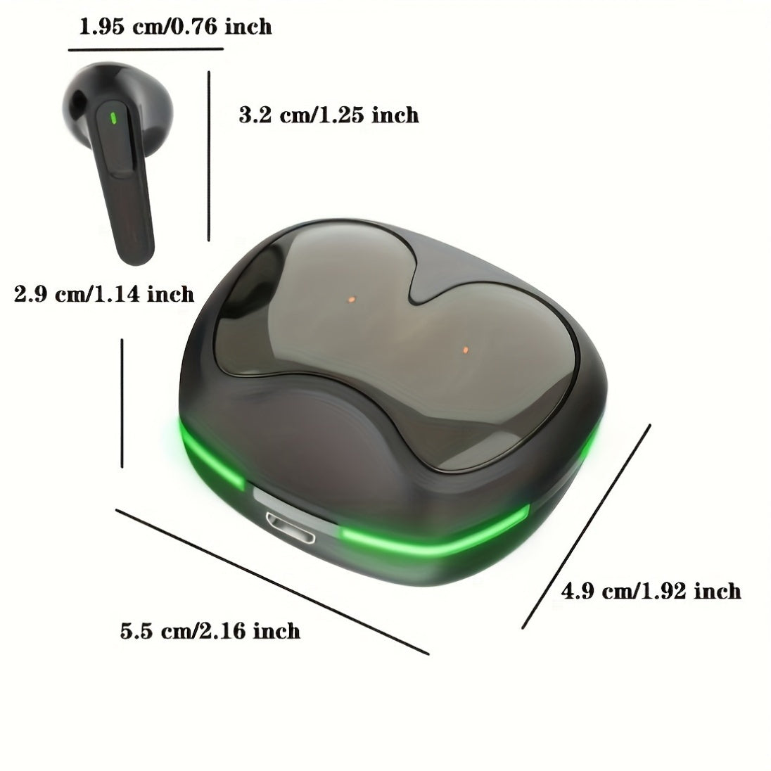 In-Ear TWS Wireless Earphones with LED Display, Noise-Cancelling Voice Call, Touch Control & Volume Control, USB Charging 800mAh Lithium Battery, Anime-Themed Wireless Earbuds for Gaming, Includes Cable - Compatible with iOS/