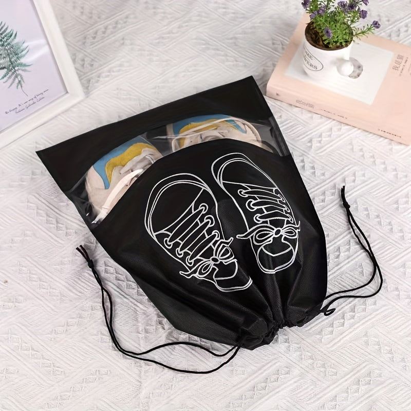 1pc Travel Shoe Storage Bag, Durable Non-woven Fabric, Drawstring Closure, Anti Yellowing, Moisture-proof, Perfect For Travel And Cushioning - Keep Shoes Free From Dust