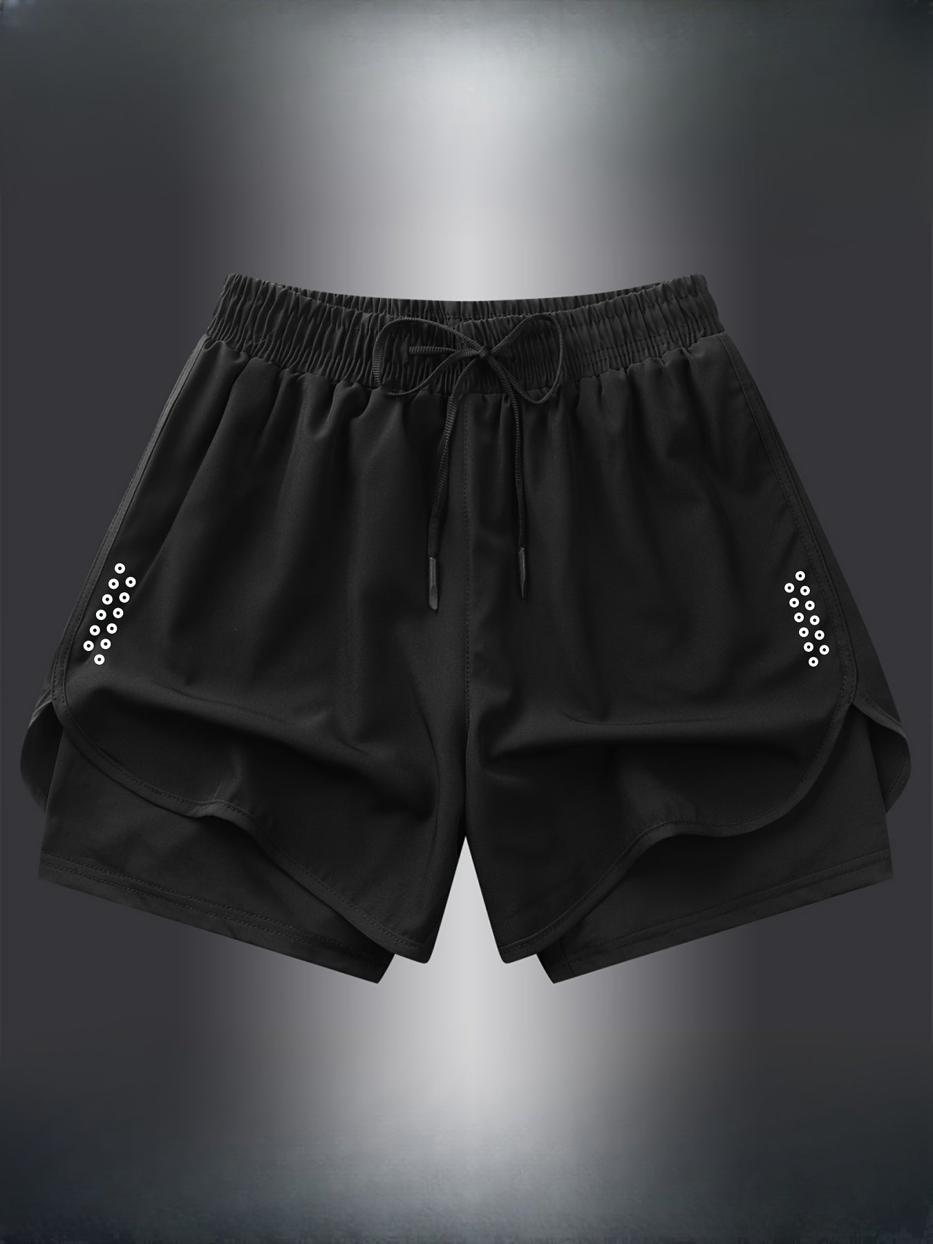 Women'S Active Geometric-Patterned Shorts - 92% Polyester, 8% Elastane Blend with Slight Stretch, Woven Athletic and Casual Shorts for Gym, Fitness, Running, Spring to Fall