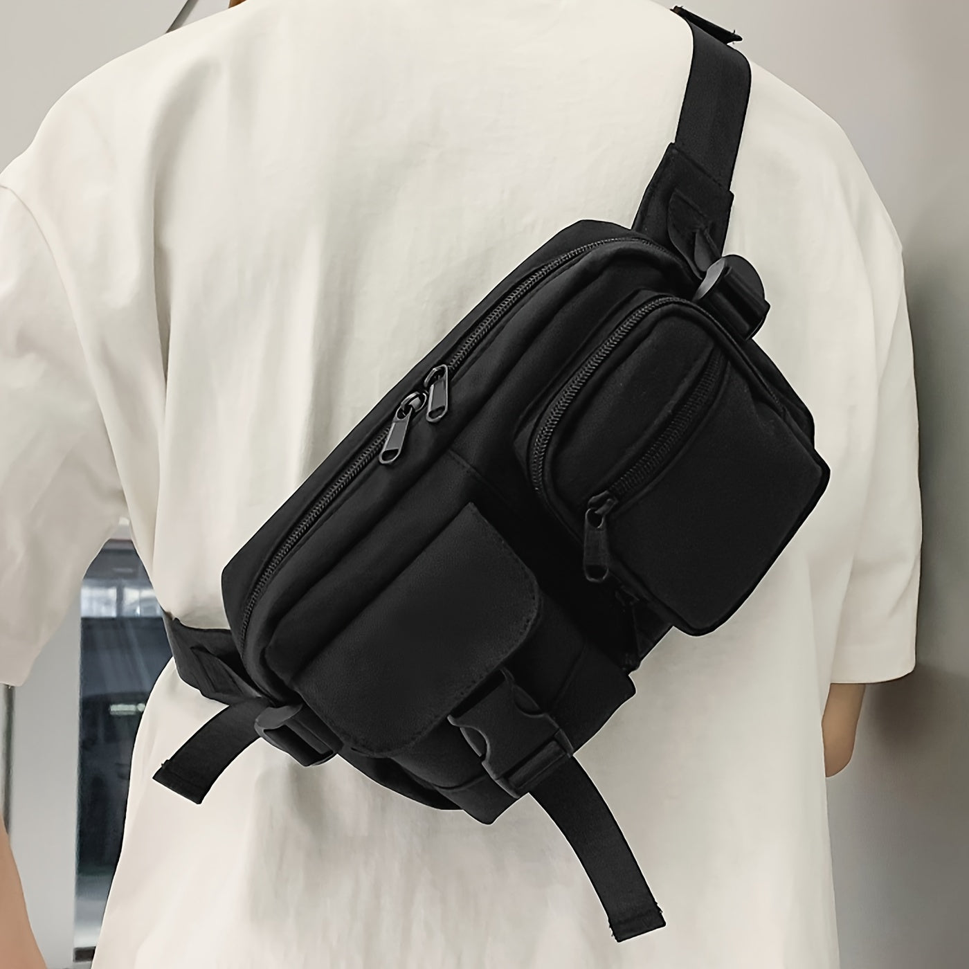 1pc Waterproof Large Capacity Chest Bag With Adjustable Strap For Outdoor Activities, Travel, Running, Hiking, And Cycling