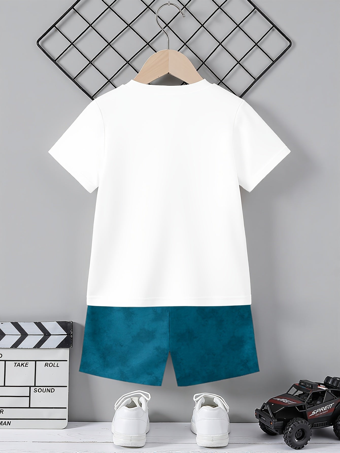 Boys' Casual Dinosaur Print Short Sleeve T-Shirt & Shorts Set
