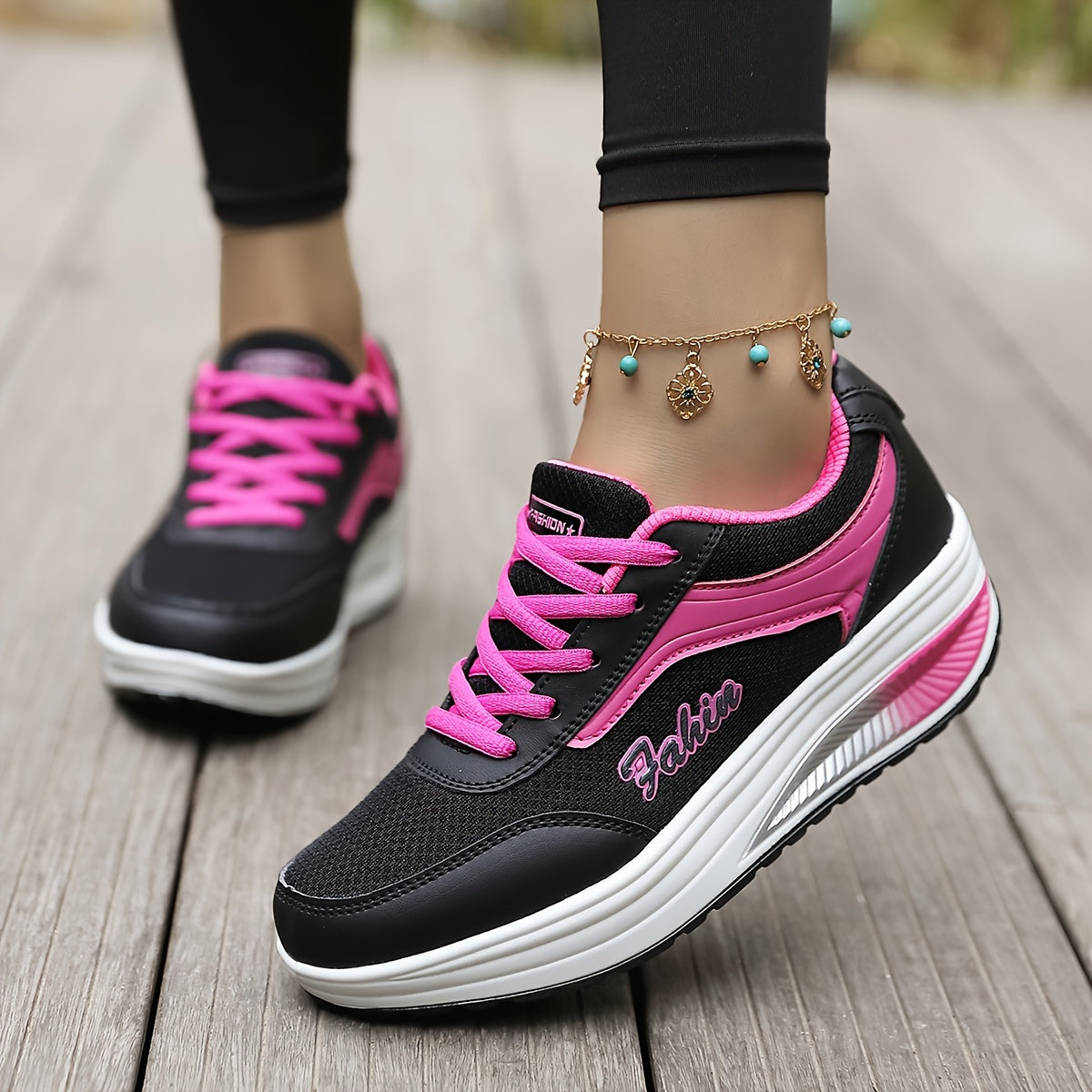 Women's Breathable Mesh Platform Sneakers, Casual Lace Up Outdoor Shoes, Comfortable Low Top Shoes Plus Size