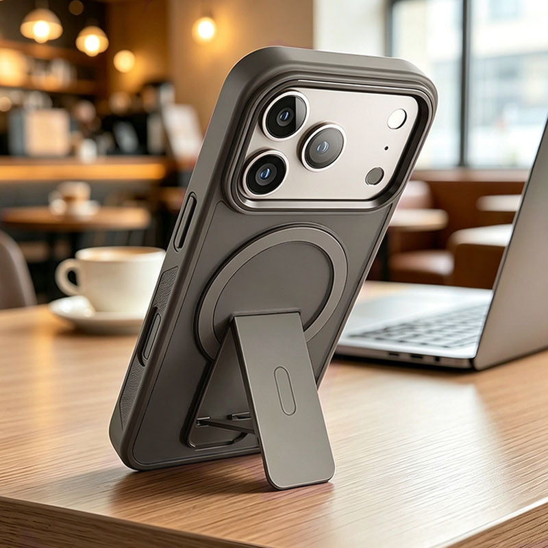 Matte Magnetic Shockproof Phone Case with Stand for iPhone 18 Pro Max