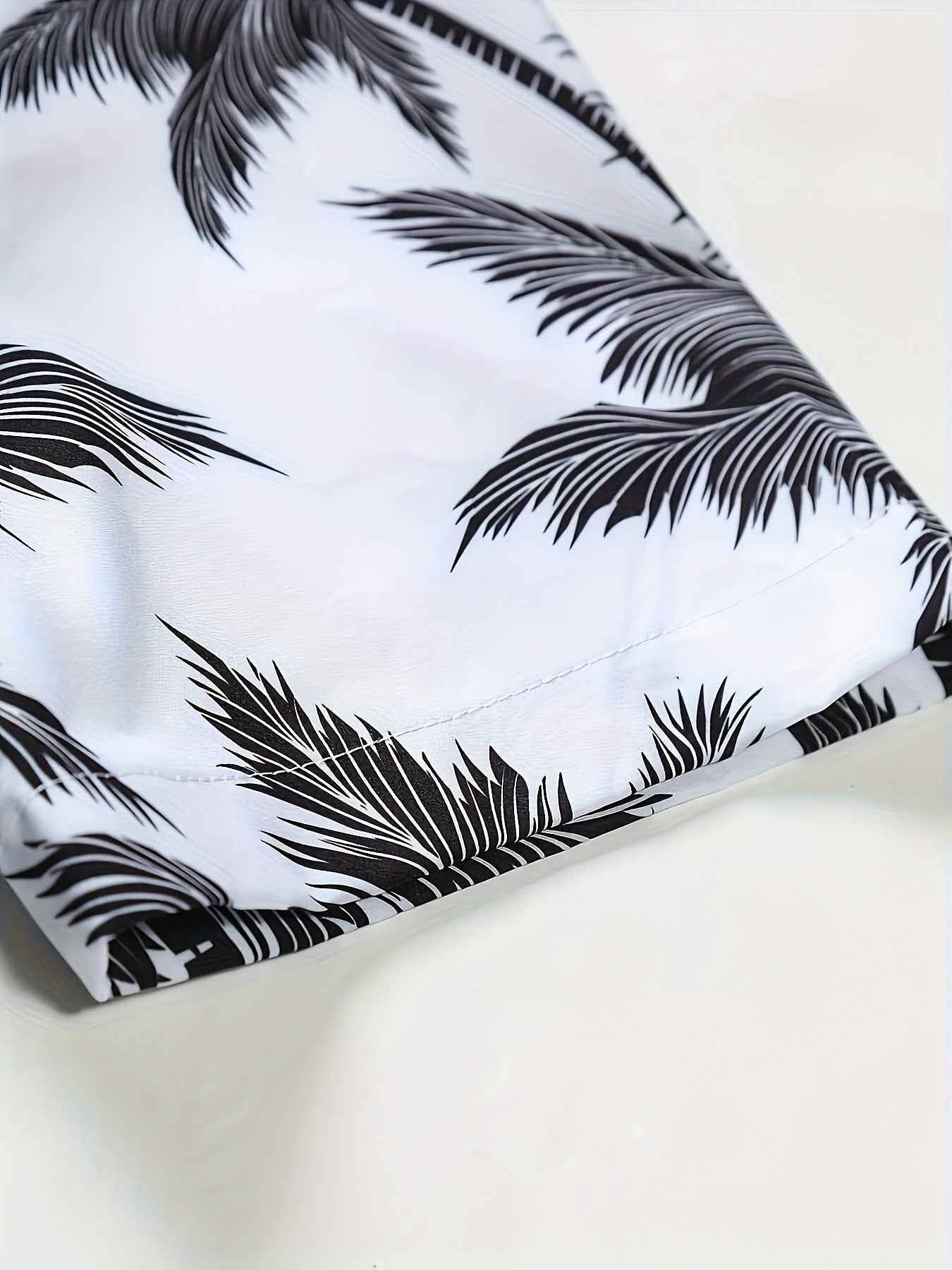 Տղամարդկանց 1 Հավաքածու Casual All-Season Polyester Lapel Shirt and Shorts set - Երկրաչափական արմավենու նախշ, հյուսված չձգվող գործվածք, սովորական պիտանի թարթիչների հավաքածու