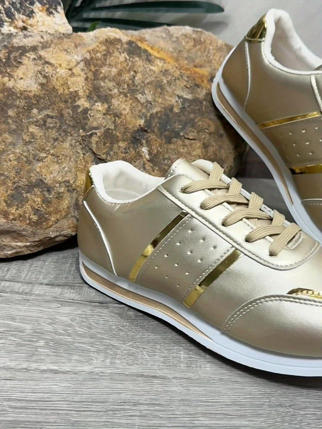 Everyday Elegance, Chic Women's Sneakers - Lightweight, Casual Lace-Up Shoes with Soft EVA Sole, Versatile White - Perfect for All Seasons