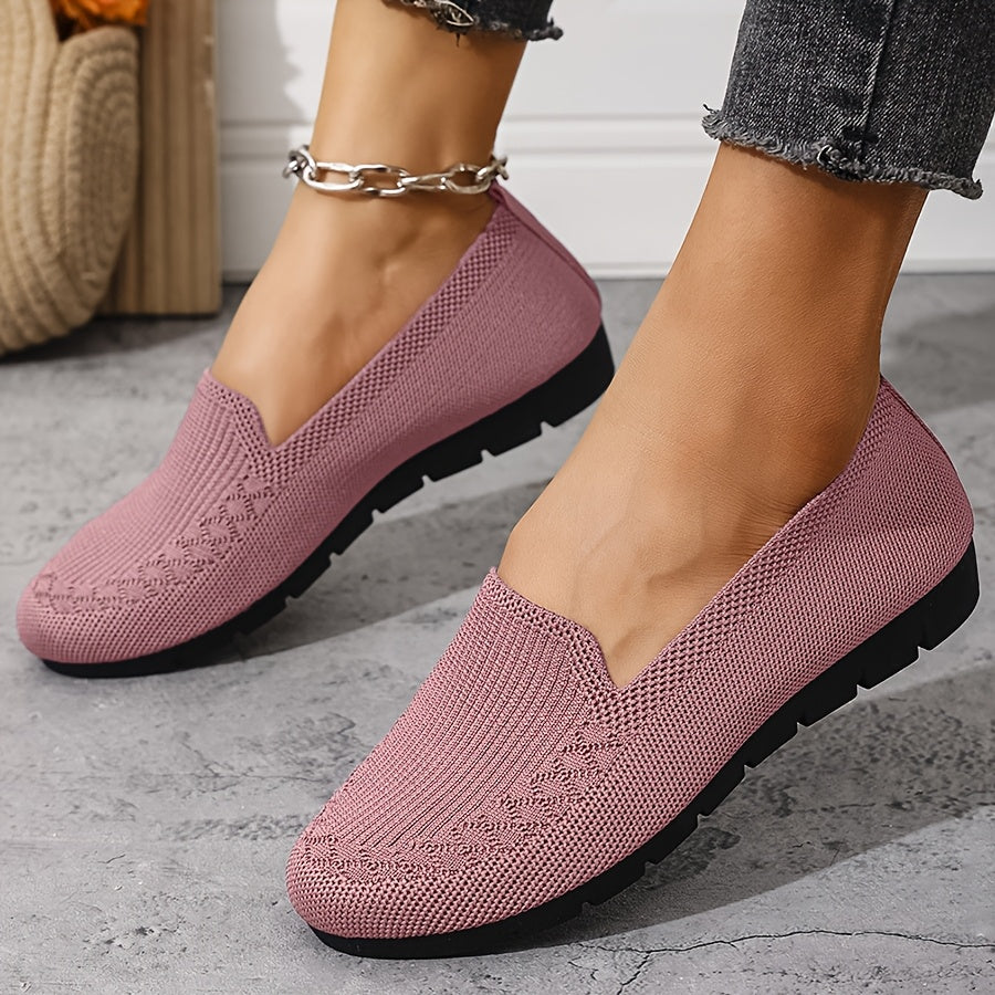 Lightweight Mesh Loafers for Women - Breathable And Easy to Wear, These Comfortable Flat Shoes in Purple Feature a Fabric Upper And Rubber Sole, Ideal for Any Season.