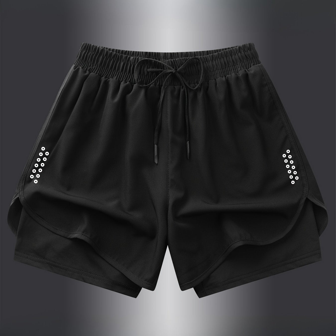 Women'S Active Geometric-Patterned Shorts - 92% Polyester, 8% Elastane Blend with Slight Stretch, Woven Athletic and Casual Shorts for Gym, Fitness, Running, Spring to Fall