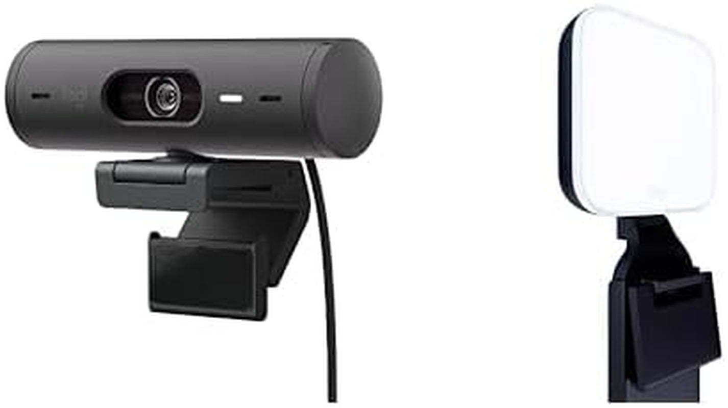 Logitech Brio 501 Full HD Webcam with Auto Light Correction,Show Mode, Dual Noise Reduction Mics, Privacy Cover, Works with Microsoft Teams, Google Meet, Zoom, USB-C Cable - Black