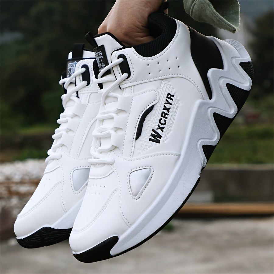 Men'S Stylish High-Top Sneakers with "WOD" Logo - Comfortable, Non-Slip Lace-Up Athletic Shoes for Outdoor Activities, All-Season Wear, Casual Sports Style, Rubber Sole, Fabric Upper, Casual Athletic Shoes Stylish High Top