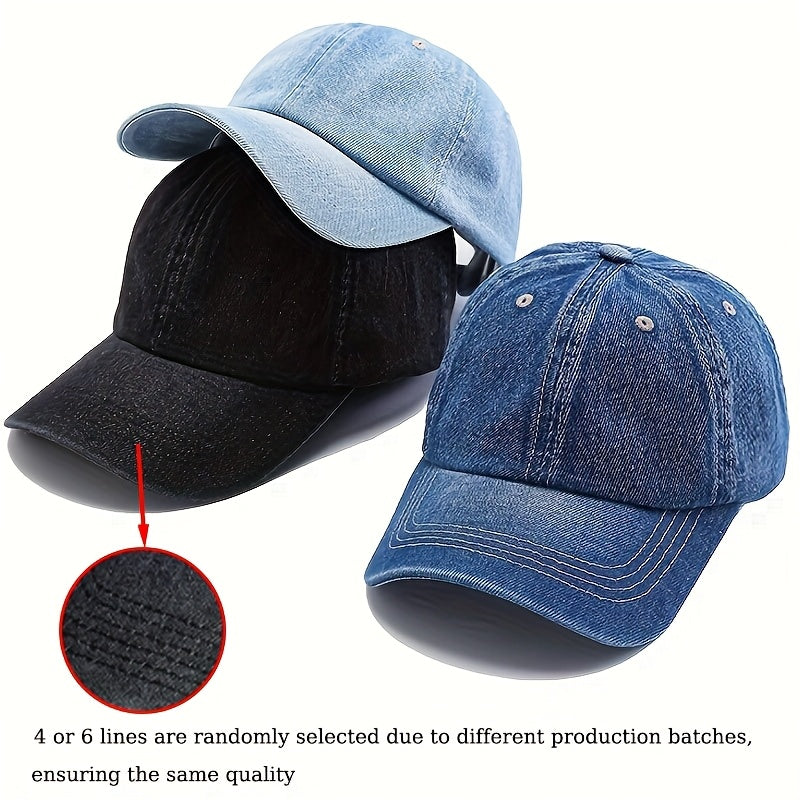Men's Denim Baseball Cap Jeans Snapback Cap Casquette Plain Bone Hat Gorras Men Casual Blank Dad Male Hat