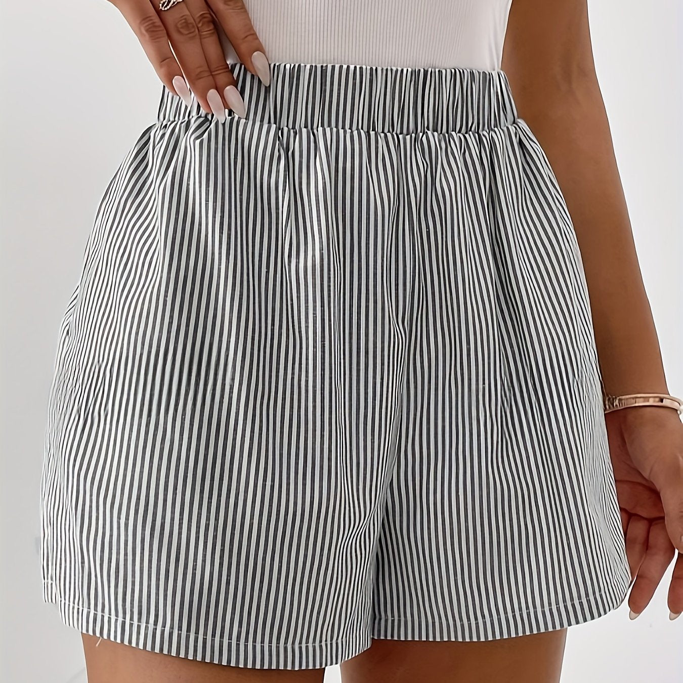 2024 Summer Casual Loose Striped Shorts