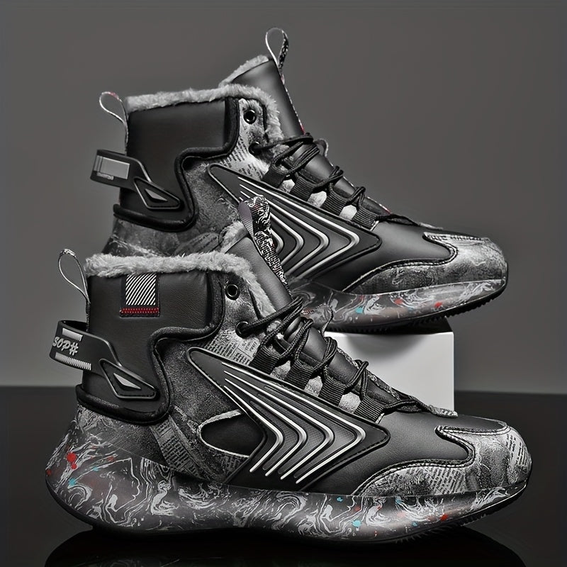 Men'S Lightweight Snow Boots with Thickened Fleece, Stylish And Comfortable for Outdoor Use, Featuring a Non-Slip Design for Warmth in Winter.