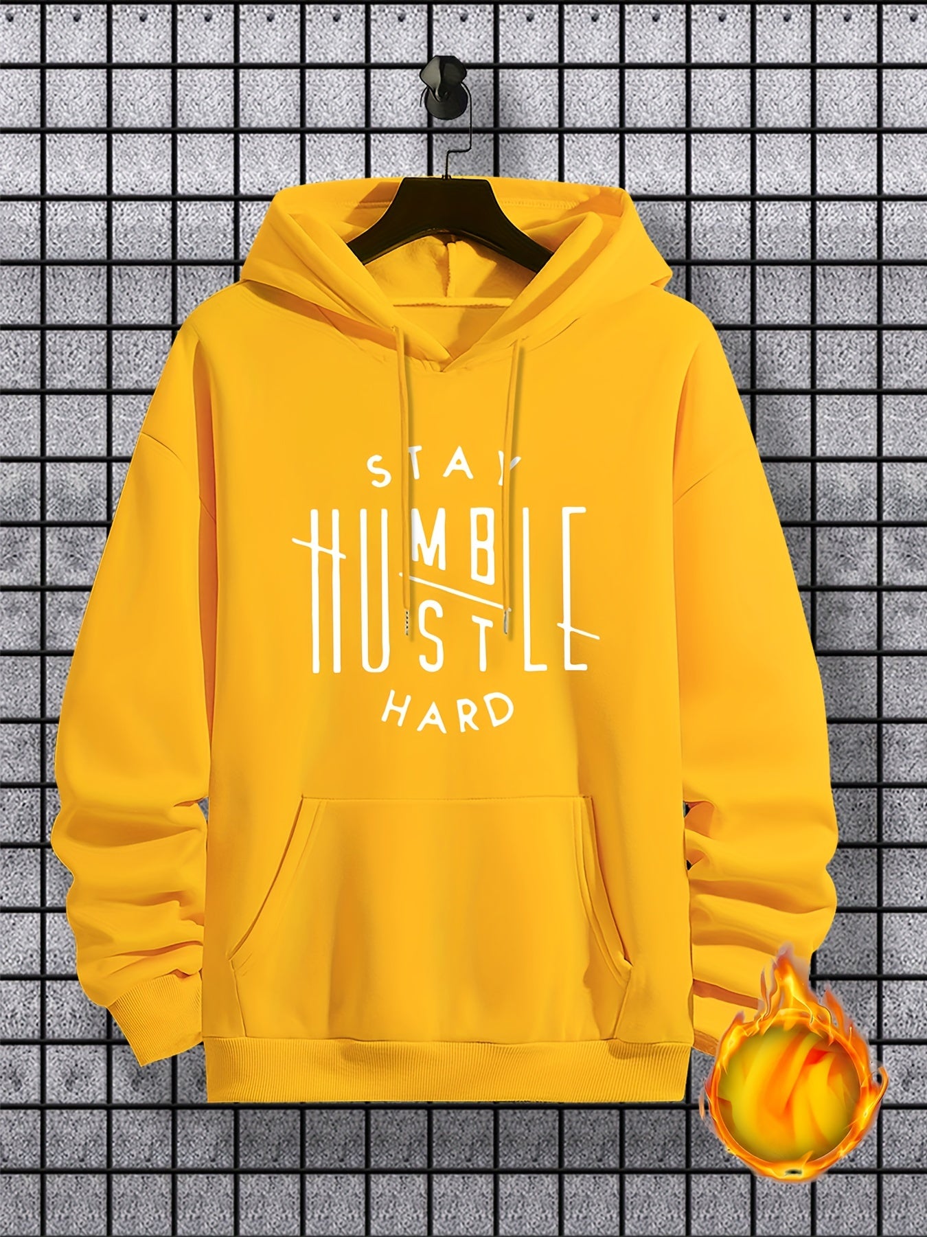 KOURRTER Men's Inspirational Hoodie - "Stay Humble" Graphic Print, Long Sleeve, Polyester Blend, Available in Black, Red, Yellow, Blue, Apricot, Dark Blue, Coffee, Pink, Light Grey - Machine Washable, All-Season Wear