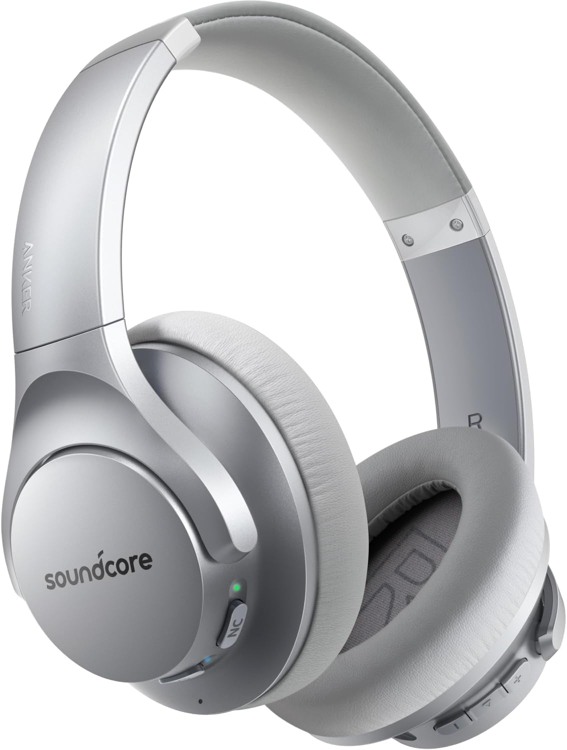 Soundcore Anker Life Q20 Hybrid Active Noise Cancelling Headphones, Wireless over Ear Bluetooth Headphones, 60H Playtime, Hi-Res Audio, Deep Bass, Memory Foam Ear Cups, Travel, Office, USB-C Charging