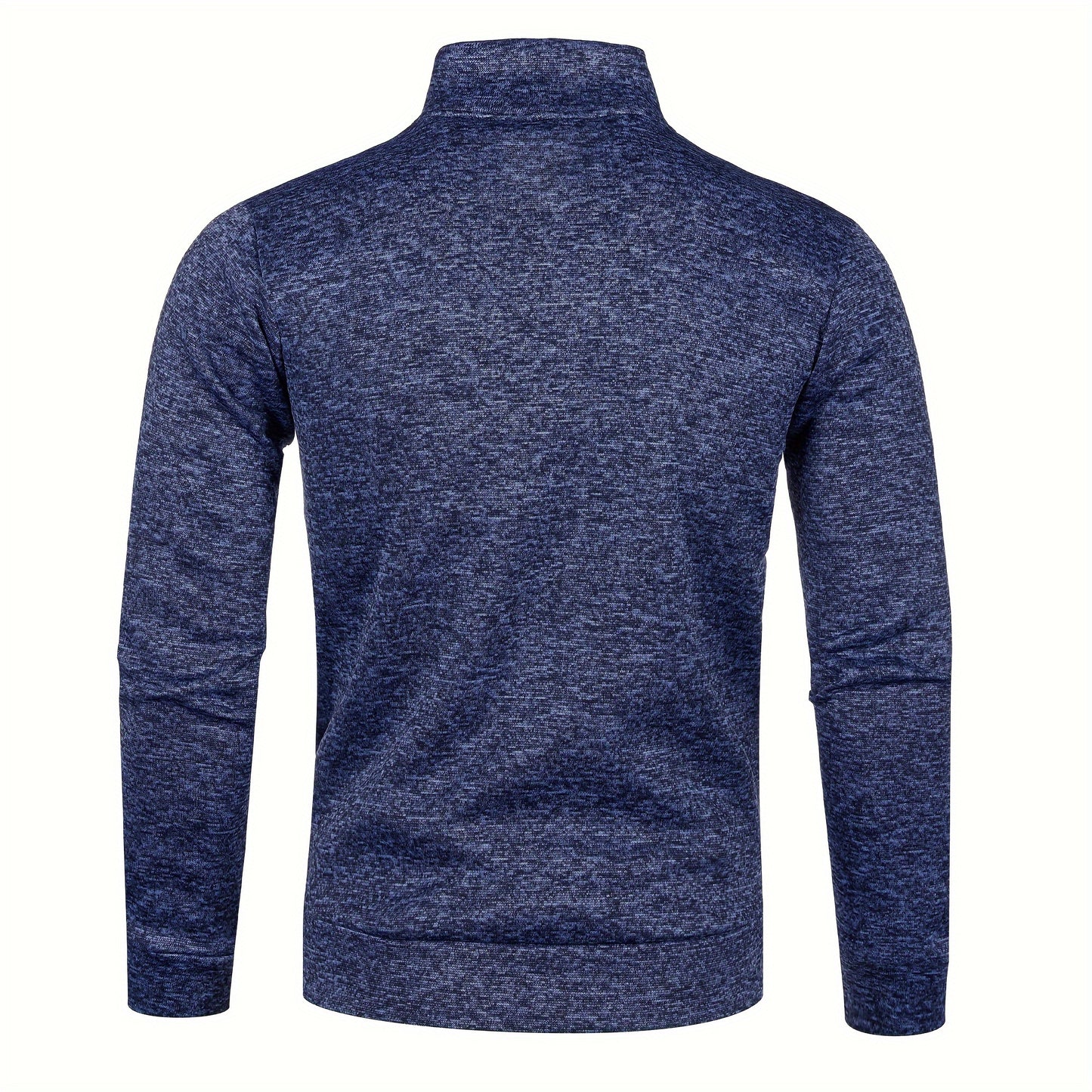 Men's Knitted Cardigan Jacket, Autumn Winter Casual Stand Collar Full Zip Coat, Long Sleeve Regular Fit Jacket