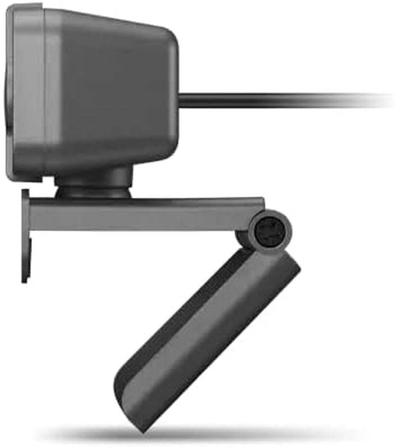 Lenovo NET_BO Essential FHD Webcam Grey, 1080P, Stereo Microphone, USB Camera for Live Streaming and Video Calling, Privacy Cover, Plug and Play, Desktop or Laptop, Windows, Mac, Grey