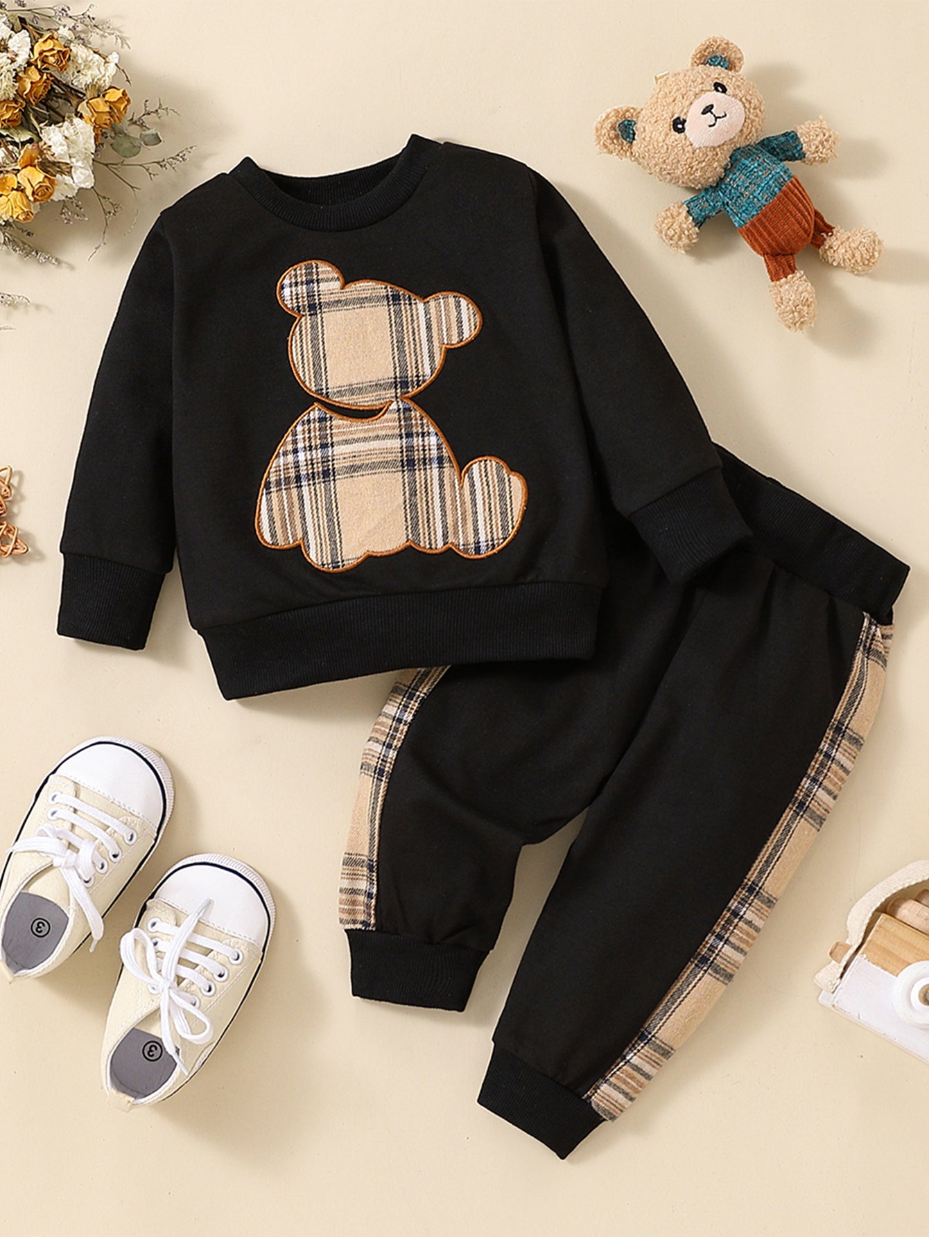 Toddler Baby Boy Clothes Outdoor Set Long Sleeve Sweatshirt Top Casual Pants Fall Winter Outfit Sweatsuit