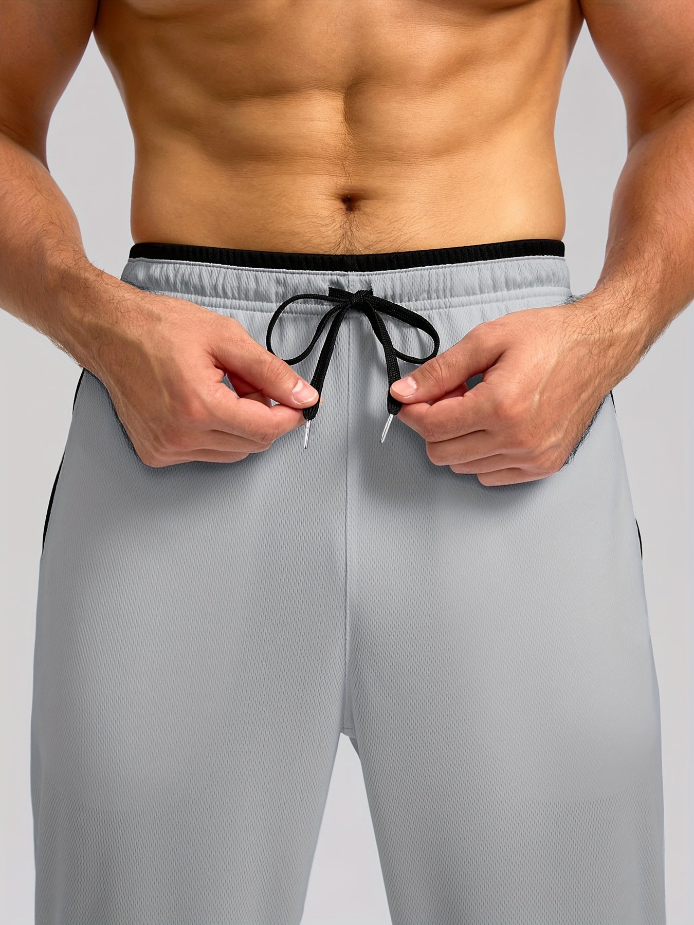 Men's Sports Pants With Drawstring And Zippered Pockets, Lightweight And Breathable Bottoms For Running/Casual Wear