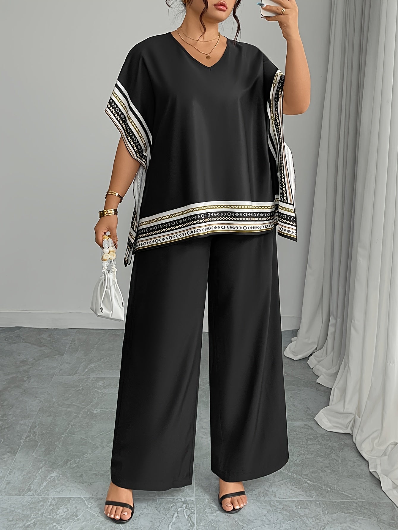 Plus Size, Casual Elegant Plus Size Women's Suit