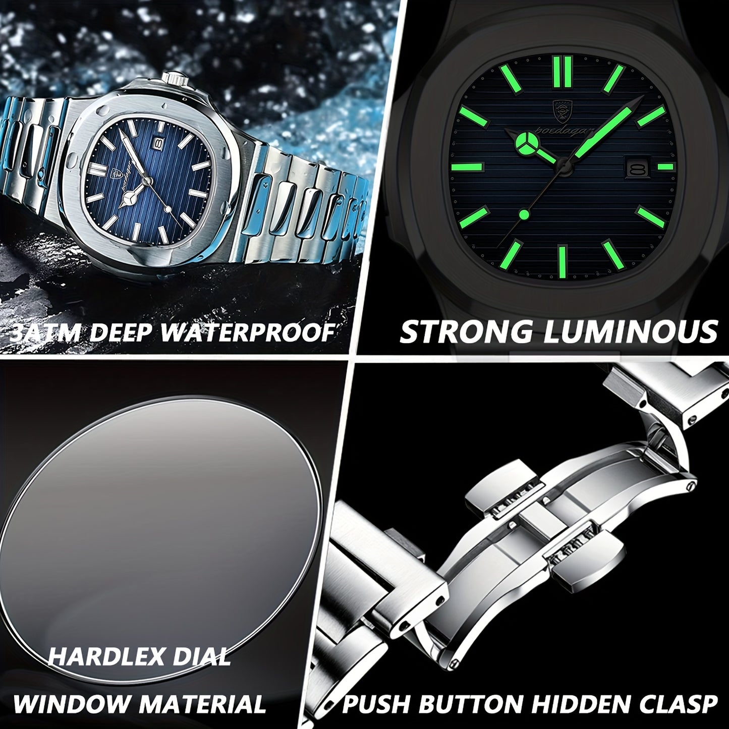 POEDAGAR New Men's Watch With Luminous Calendar, Trendy For Students, Cool And Hot Sale Quartz Wristwatch