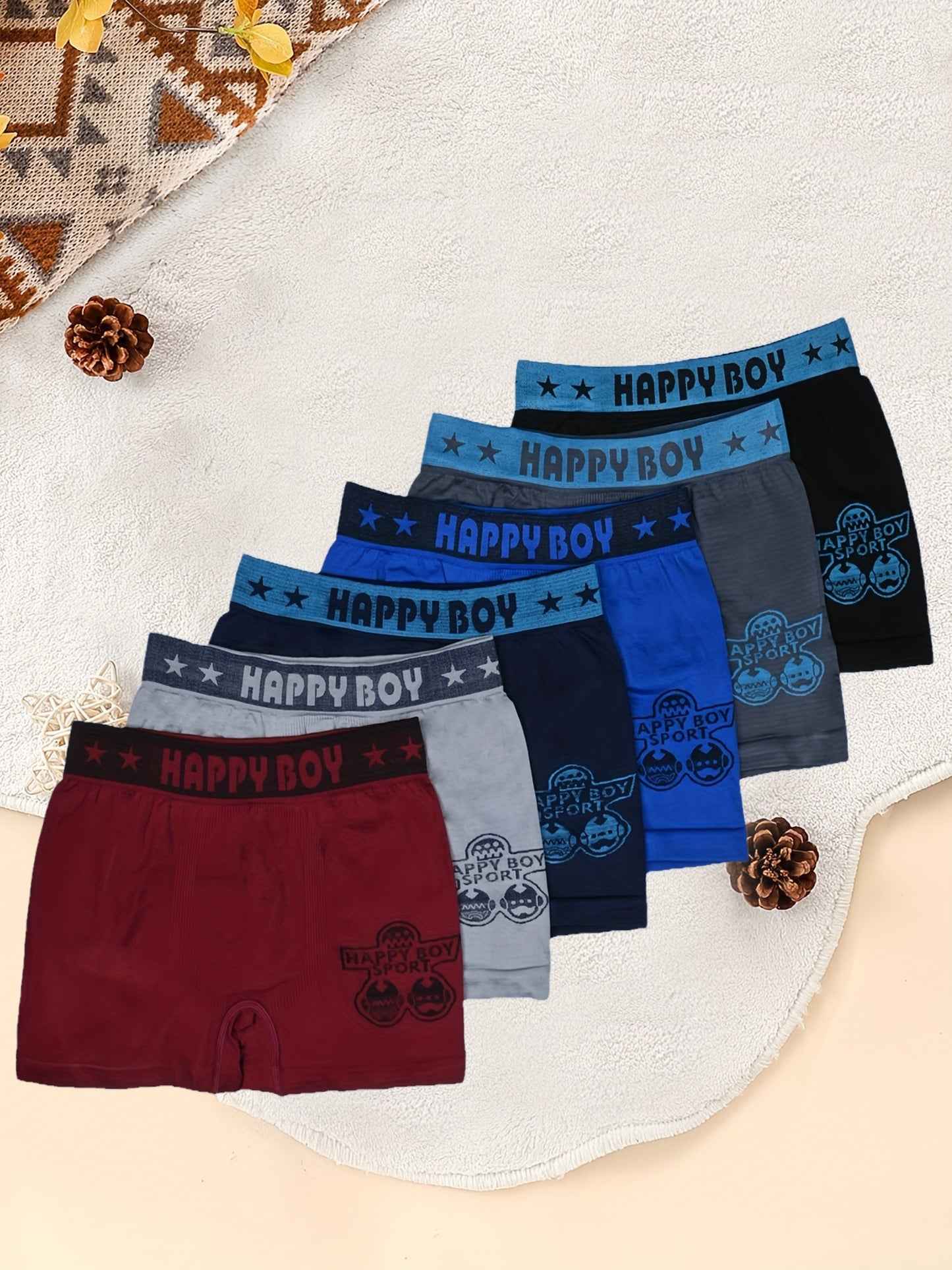 SIETE ROSA 'Boxer Briefs 6-pack - պոլիեսթեր և էլաստանե սպորտային ոճի ներքնազգեստ դիմանկարային նախշով, միջին ձգվող տրիկոտաժե գործվածք, 12 տարեկանից ցածր տարիքի բոլոր սեզոնային հարմարավետություն – Kite Doll Print