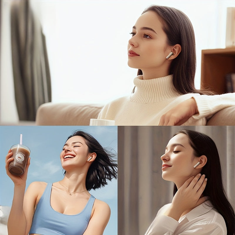 NEW SENYANG True Wireless Semi-In-Ear Headphones - 9D HIFI Stereo HD Calling, Rechargeable Lithium Battery, Touch Control, Condenser Microphone, Compatible with Android & iPhone, No Noise Control, Semi-Open Back Earcup Design