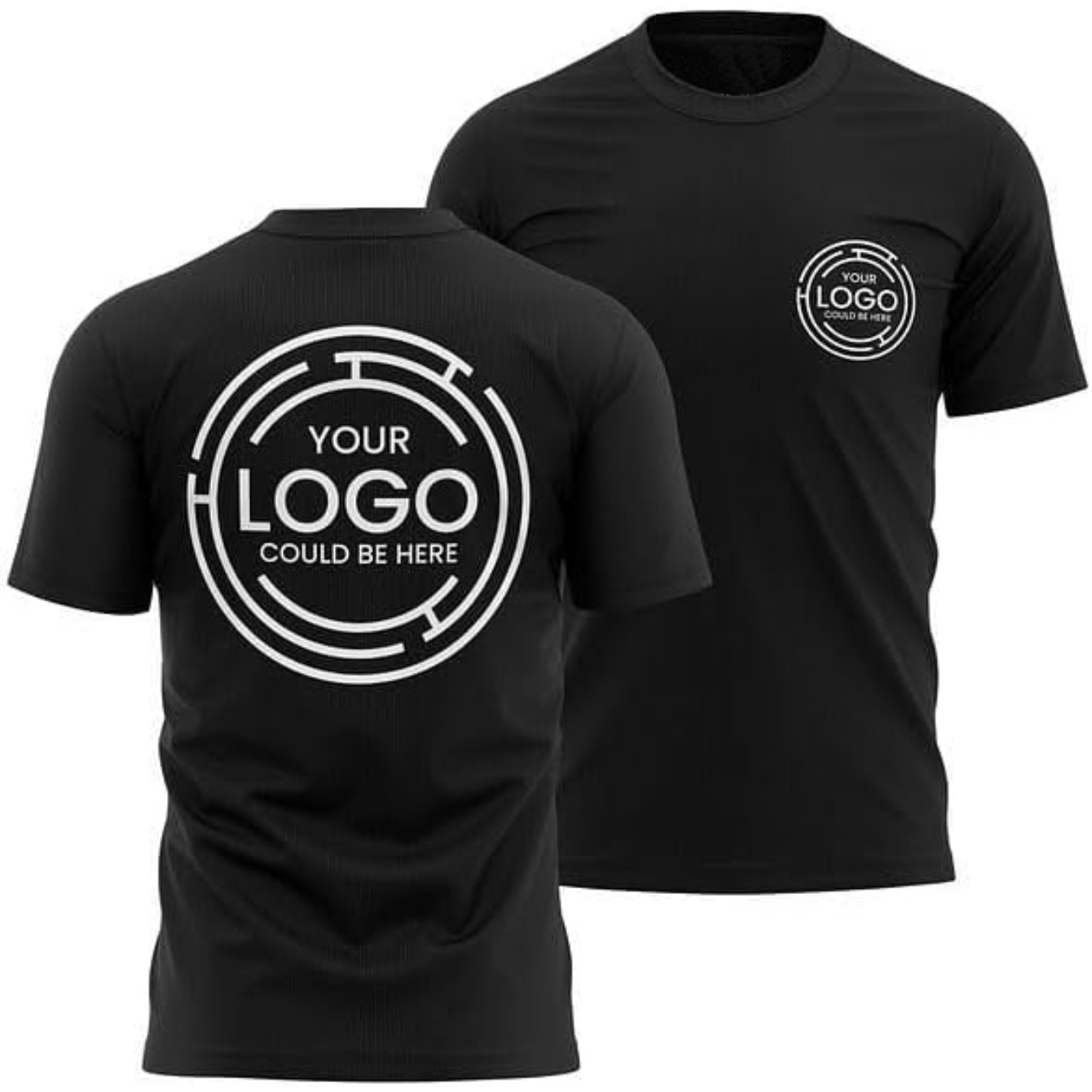 2pcs Men's Quick-Dry T-Shirts - Moisture-Wicking Breathable Gym Shirts with Custom Logo Print, Regular Fit Round Neck for Workout Casual Wear, Workout Shirts, Durable Sportswear