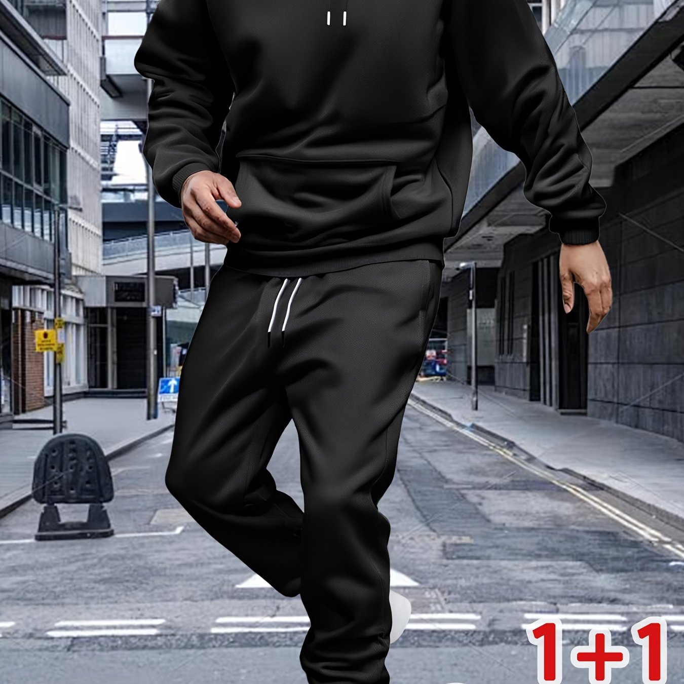 Men'S Autumn And Winter Two-Piece Suit, 1 Hooded Sweatshirt And 1 Pair of Casual Sweatpants, Loose Version, Comfortable to Wear, Very Suitable for Autumn And Winter Sports And Leisure Running Wear