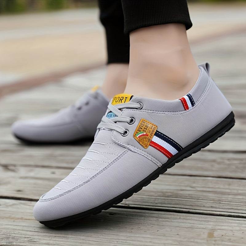Men's Casual Light Weight Canvas Loafer Shoes, Comfy Breathable Non Slip Durable Shoes For Men's Outdoor Activities