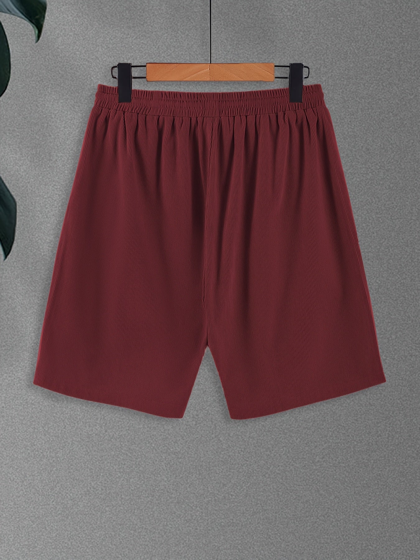 Men's Casual Corduroy Shorts with Drawstring Waist, Side Pockets, and "California" Print - Black, Polyester, All-Season Wear for Outdoor Activities