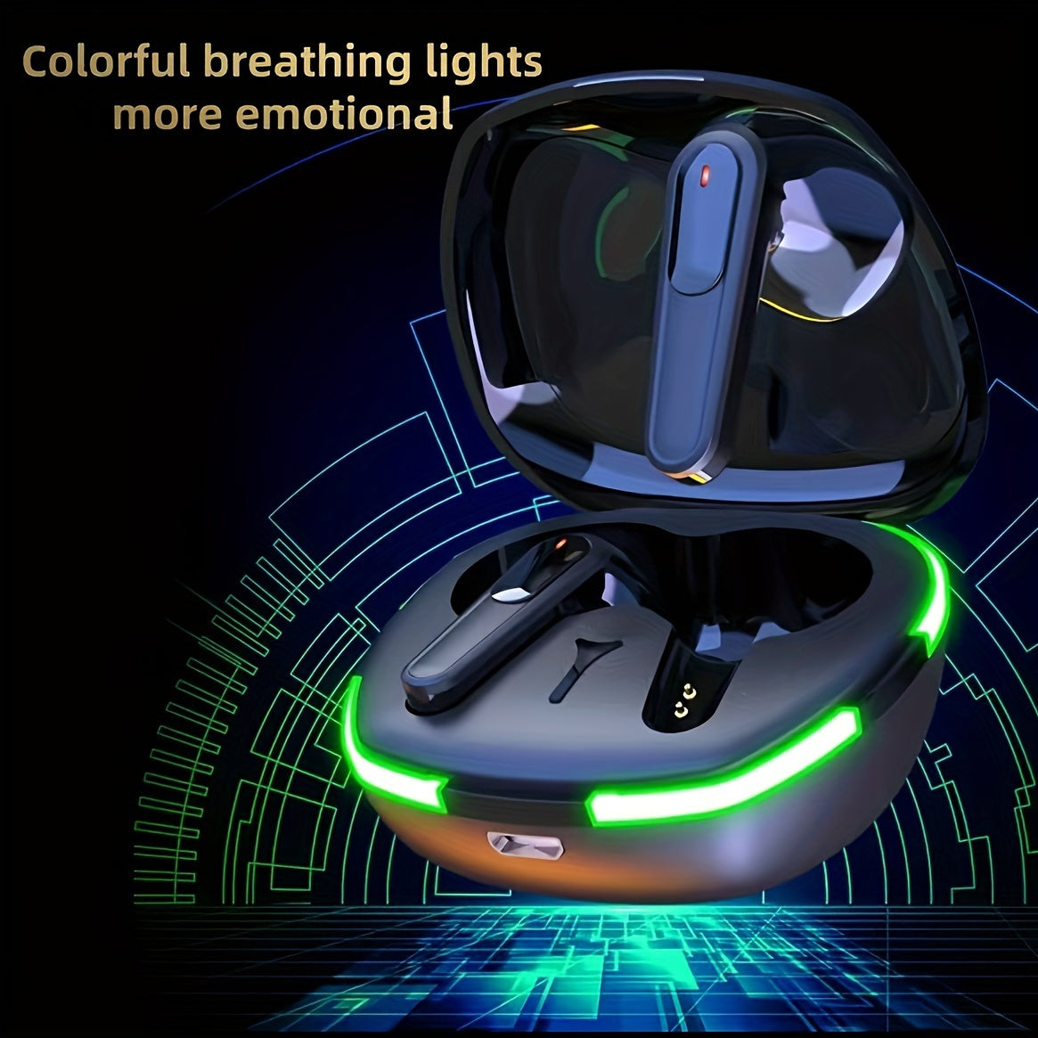 In-Ear TWS Wireless Earphones with LED Display, Noise-Cancelling Voice Call, Touch Control & Volume Control, USB Charging 800mAh Lithium Battery, Anime-Themed Wireless Earbuds for Gaming, Includes Cable - Compatible with iOS/