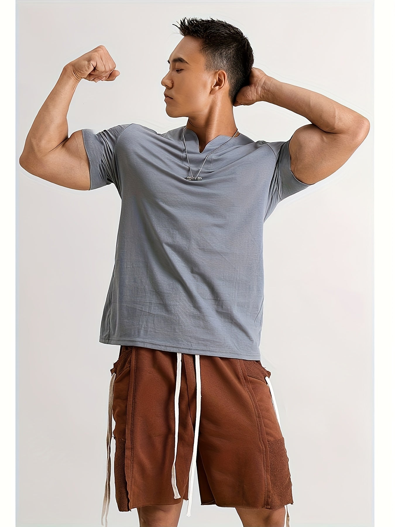 Men's Quick-Dry Gym T-Shirt - Muscle Crew Neck Workout Shirt, Stretch Athletic Tee for Weightlifting, Running, Training - Non-See-Through Muscle Builder Top (Hand Wash/Dry Clean) - Ideal for Gym Casual Outfits, Gym Shirt, A
