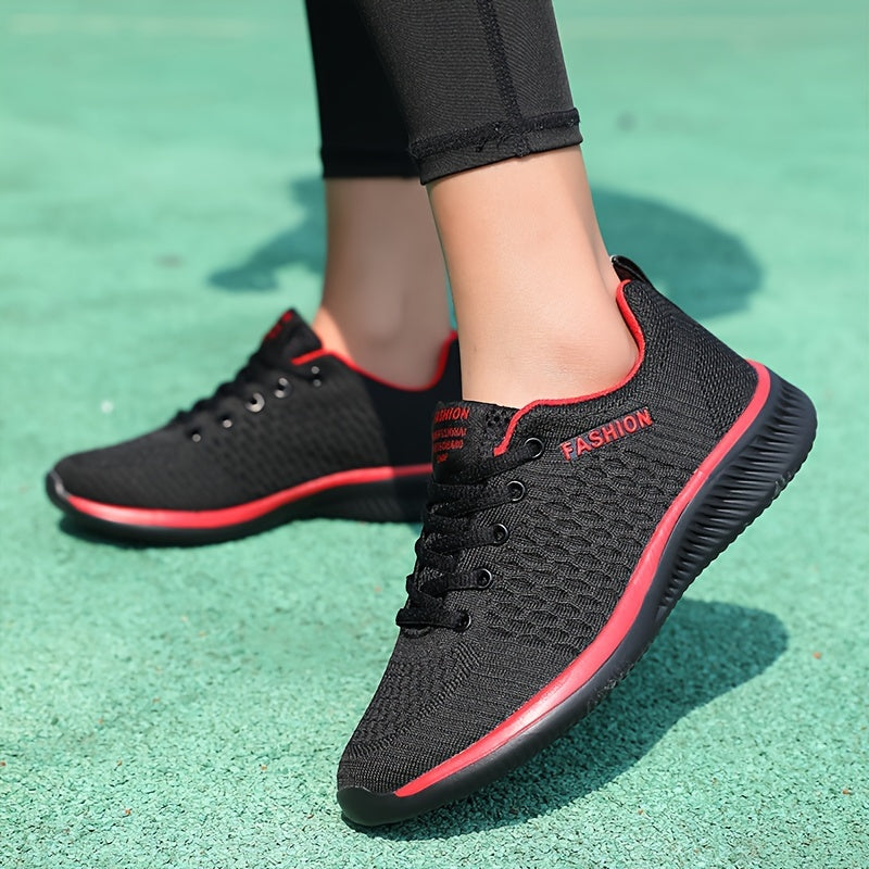 Women's Lightweight Lace-Up Casual Sneakers, Breathable Soft Sole Platform Lace Up Walking Shoes, Comfortable Fashion Footwear plus size
