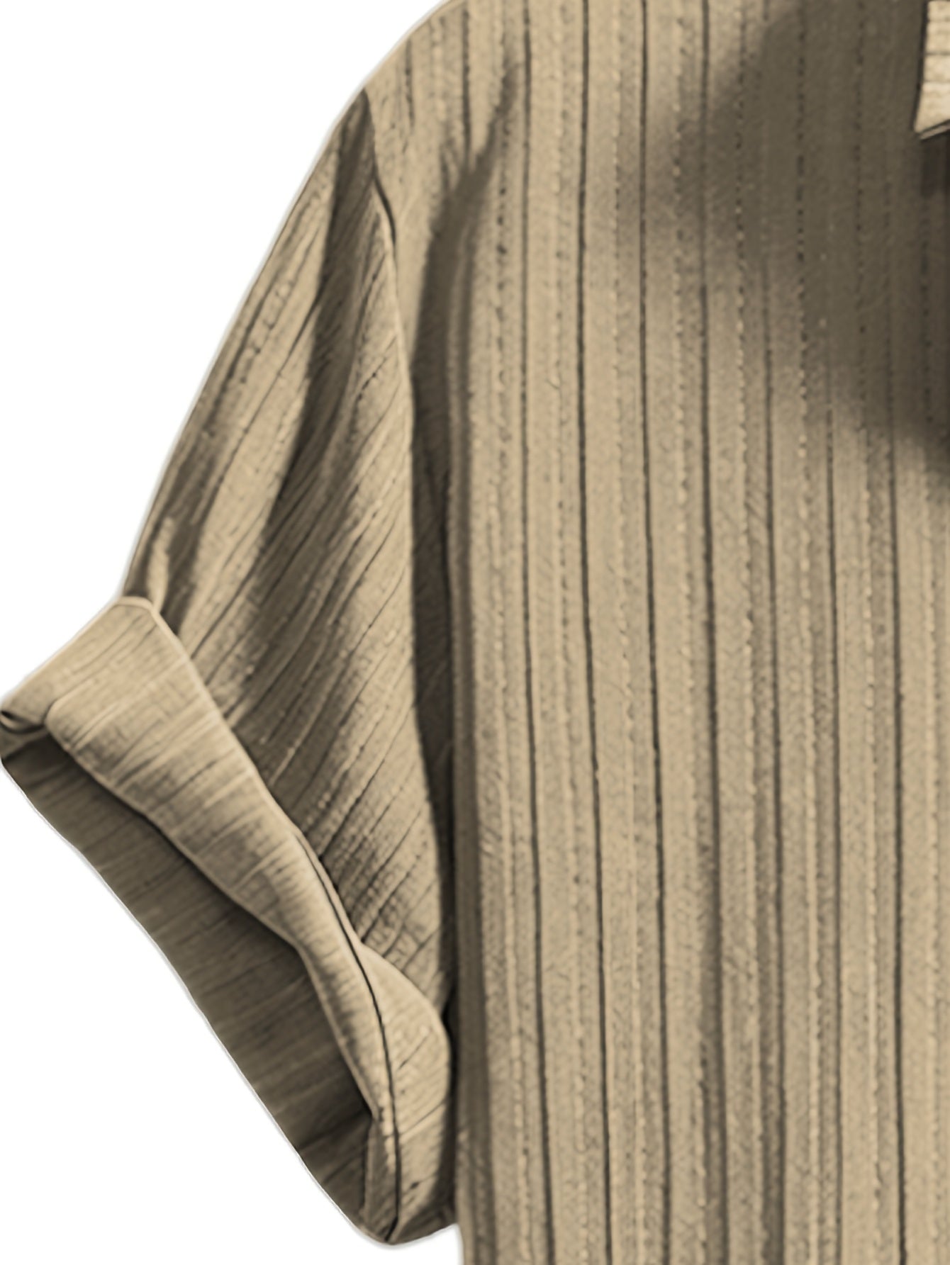 Men's Summer Casual Shirt and Trousers Set, Lightweight Woven Fabric