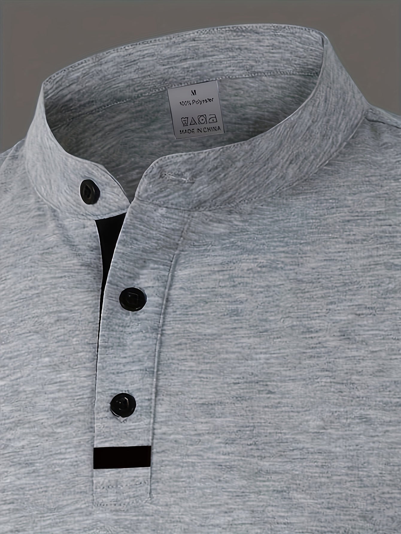 Men's Casual Red Shirt - Short Sleeve, Round Neck with Button Detail, Lightweight Polyester Blend, Ideal for Golf & Casual Attire, Machine Washable